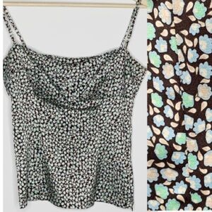 ELIE Tahari Jerri silk cami top floral sleeveless  Ditsy small